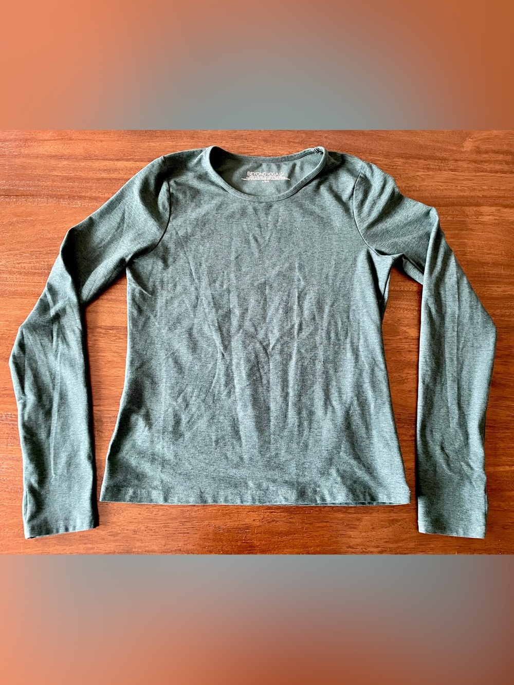 Beyond Yoga Olive Green Long Sleeve Crewneck Top